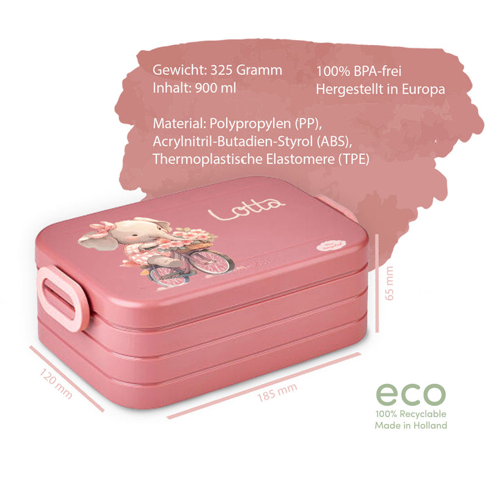 Bento Brotdose in alt rosa 185x120x65mm