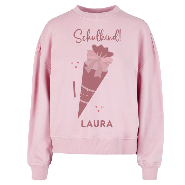 Sweatshirt Rosa zum Schulanfang zum selbst gestalten